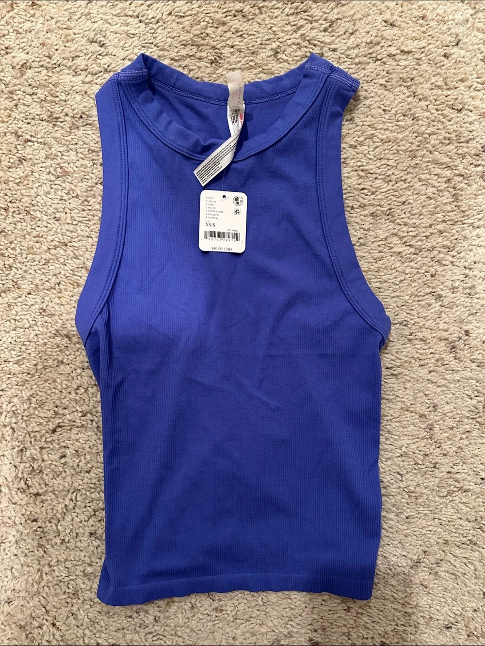 Free People Ribbed Tank Top - Royal Blue